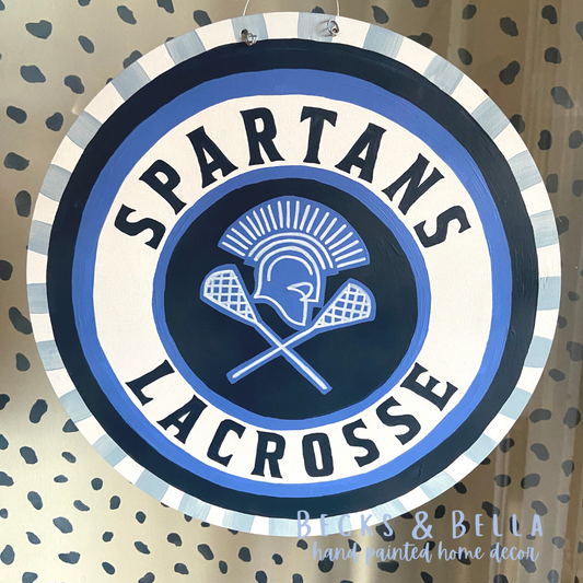 Spartans Lacrosse logo sign