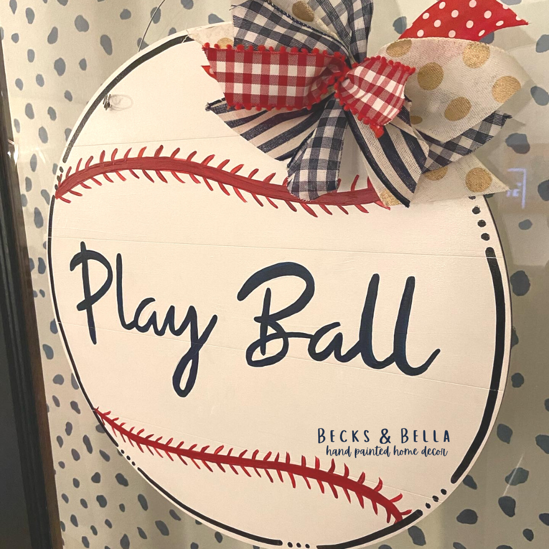 baseball door sign