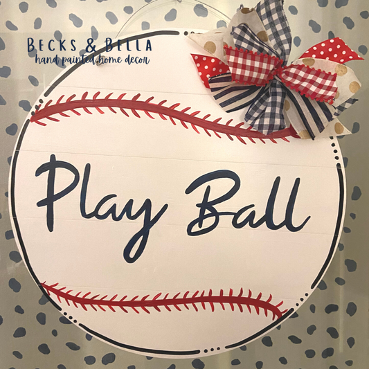 baseball door sign