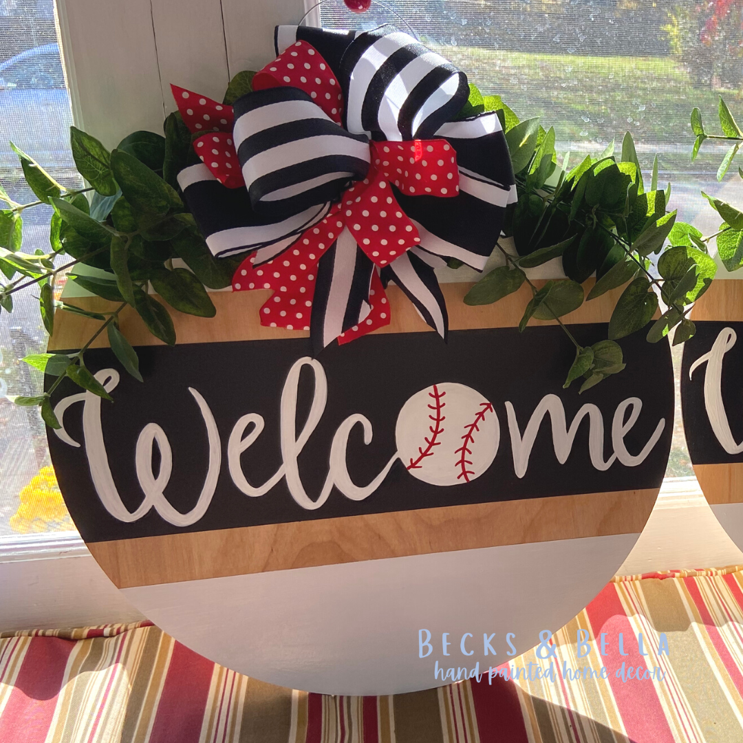 Welcome Baseball Sign