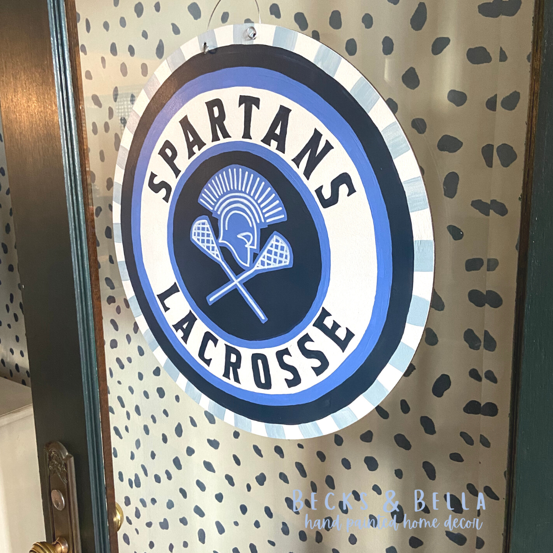 Spartans Lacrosse logo sign